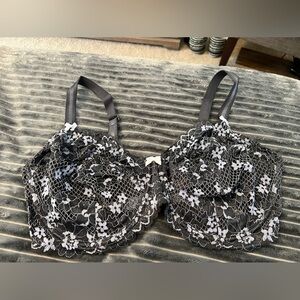 Adore Me Black and White Lace Bra